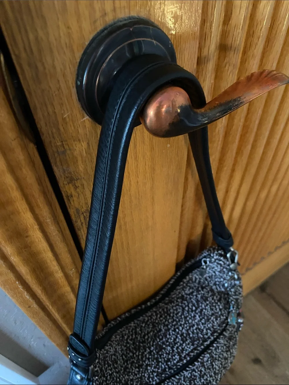 The Sak Crochet Hobo bag w/ leather strap Silver Hardware & Zippered Pocket